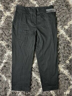 NWT Relativity Design Lab Black Ankle Pants Womens Size 10 Stretch Dress Slacks